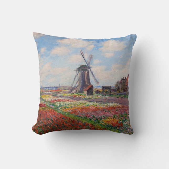 Coussin Claude Monet - Champ de Tulipes en Hollande (Recto)