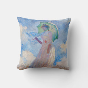 Coussin Claude Monet - Femme à l'ombrelle tournée vers la