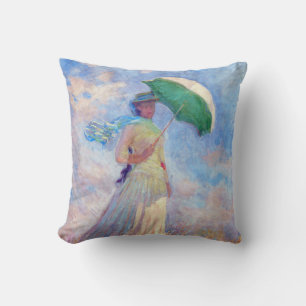 Coussin Claude Monet - Femme à l'ombrelle tournée vers la