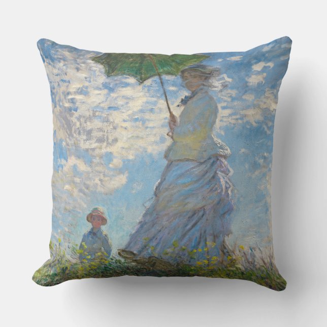 Coussin Claude Monet | Femme avec un parasol (Recto)