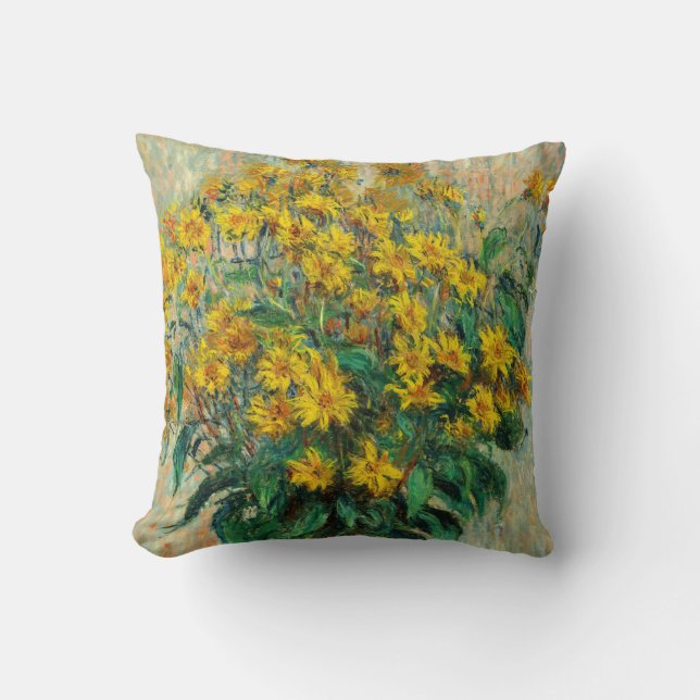 Coussin Claude Monet - Fleurs de topinambour (Recto)