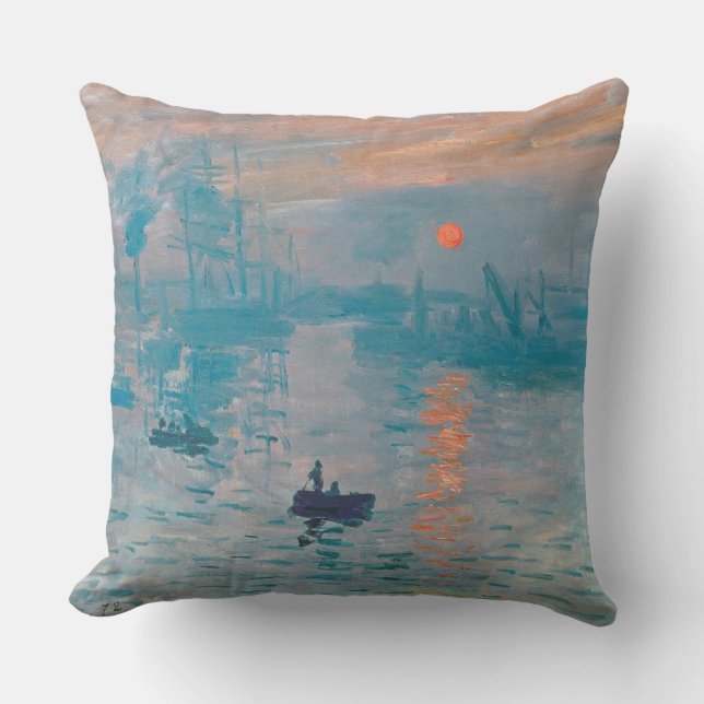 Coussin Claude Monet Impression Lever de soleil Français (Recto)