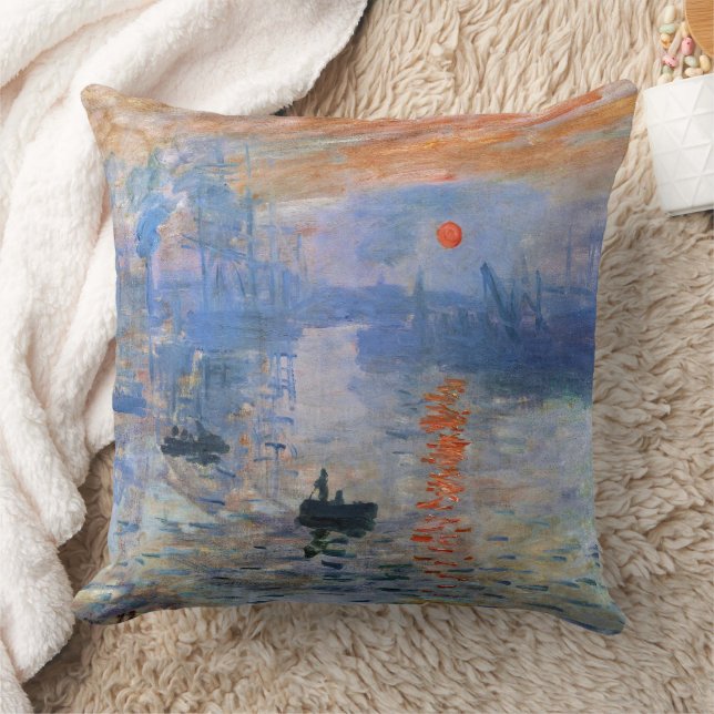 Coussin Claude Monet Impression soleil levant 1872 Port Ar (Couverture)