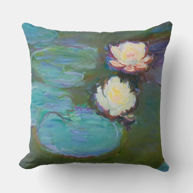 Coussin Claude Monet Impressionniste L'Eau Lillies Nymphea (Recto)