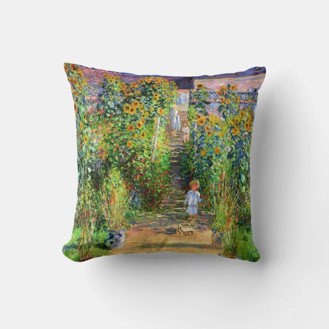 Coussin Claude Monet : Jardin du Monet à Vétheuil (Recto)