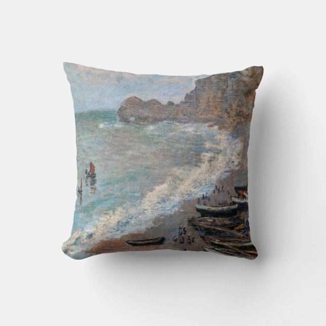 Coussin Claude Monet - La Plage à Etretat (Recto)
