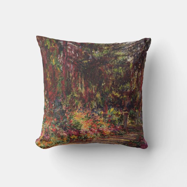 Coussin Claude Monet | le chemin de jardin chez Giverny (Recto)