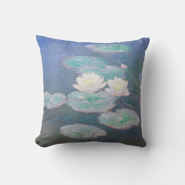 Coussin Claude Monet - Lys à eau, effet du soir (Recto)