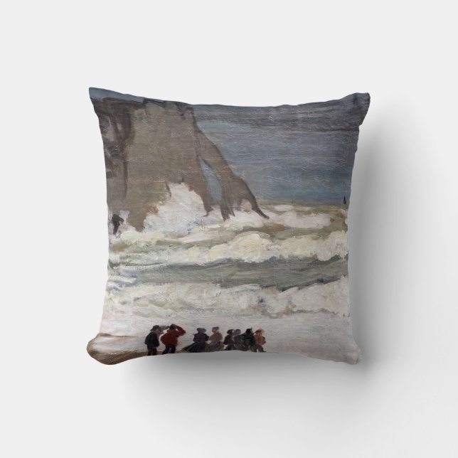 Coussin Claude Monet - Mer agitée à Etretat (Recto)
