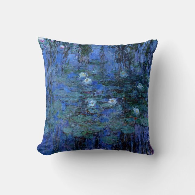 Coussin Claude Monet Nymphéas bleus (Recto)