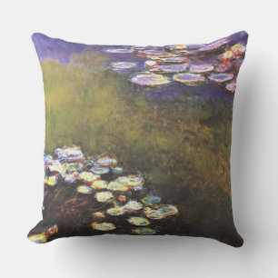 Coussin Claude Monet, Nymphéas, sur Vert et Violet