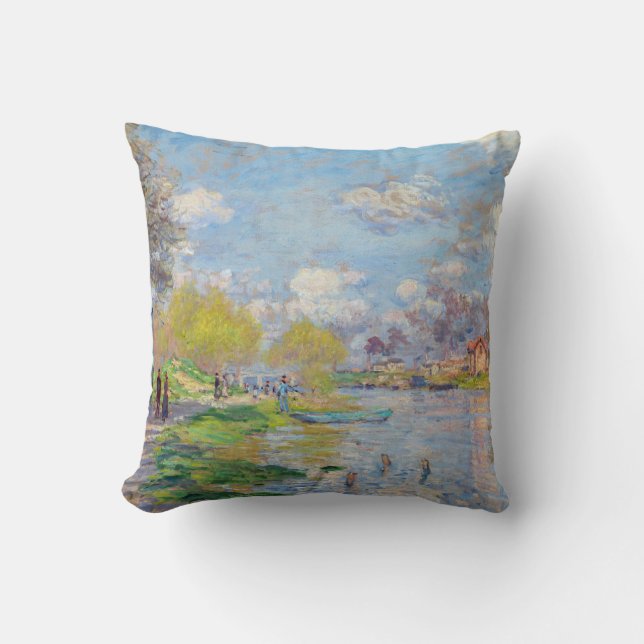 Coussin Claude Monet - Printemps de la Seine (Recto)