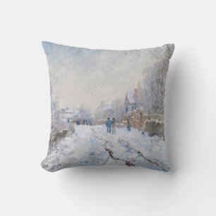 Coussin Claude Monet - Scène de neige à Argenteuil
