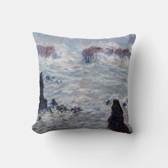 Coussin Claude Monet - Tempête au large de la côte de Bell (Recto)