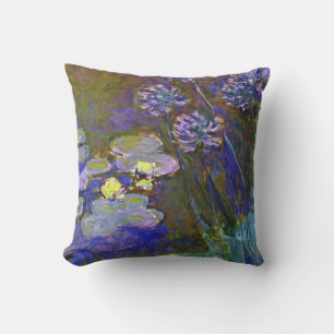 Coussin Claude Monet Water Lilies Agapanthus