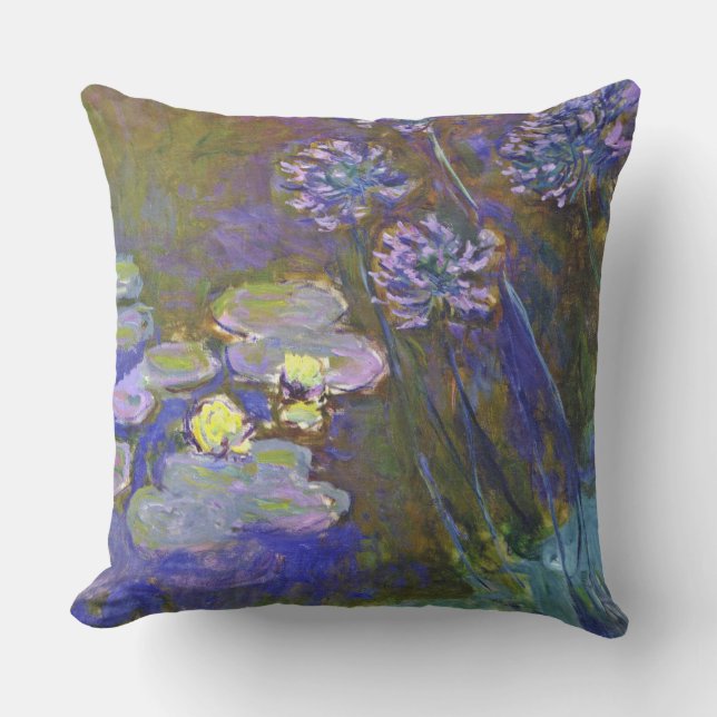 Coussin Claude Monet Water Lilies Agapanthus (Recto)