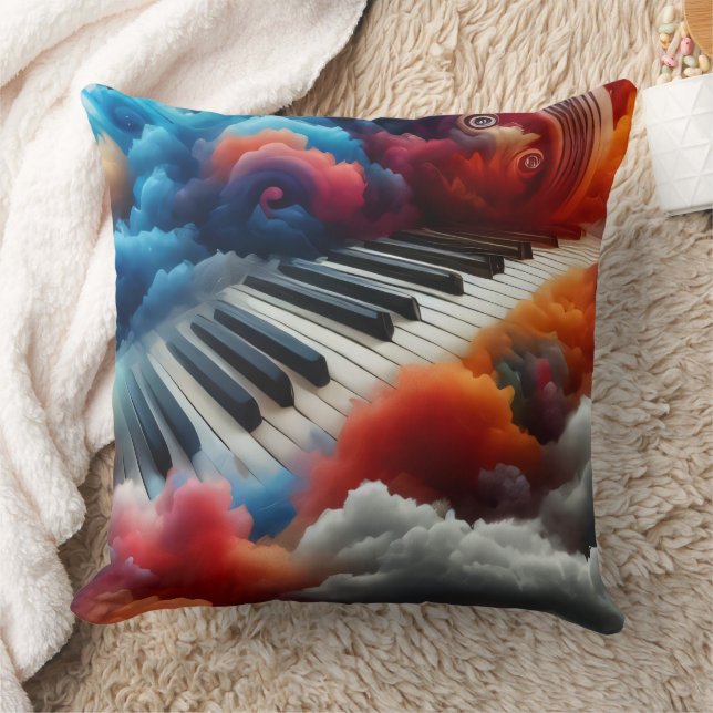 Coussin Clavier de piano Artistic à partir des nuages (Couverture)