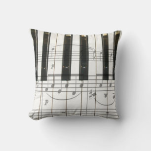 Coussin Clavier de piano et notes