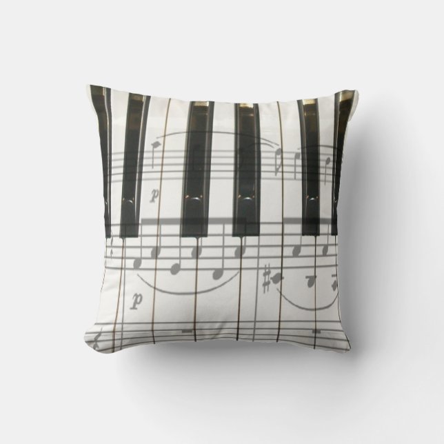 Coussin Clavier de piano et notes (Recto)