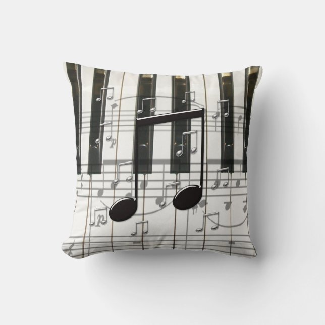 Coussin Clavier et notes de piano (Recto)