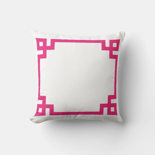 Coussin Clé de Grec de roses indien (Recto)
