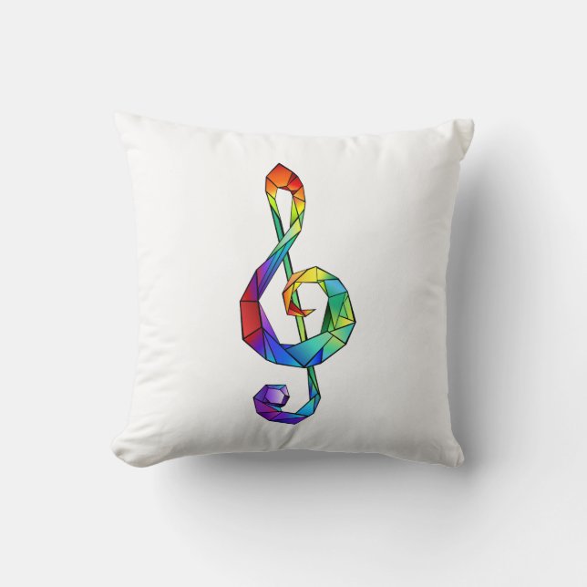 Coussin Clé de la musique arc-en-ciel (Recto)