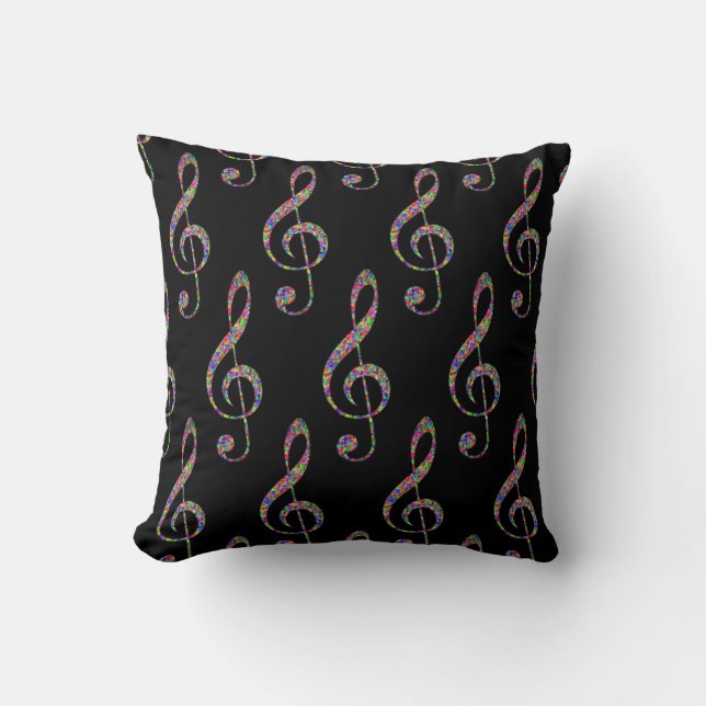 Coussin Clé de musique en arc-en-ciel  (Recto)