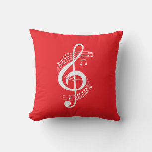 Coussin Clé de Sol Partition Musicale Notes Art