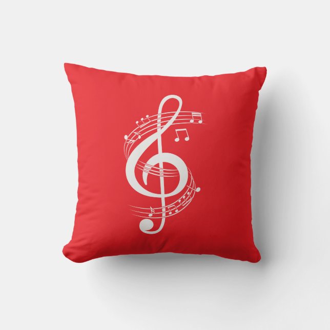 Coussin Clé de Sol Partition Musicale Notes Art (Recto)