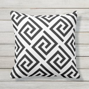 Coussin Clé grecque Motif noir blanc couleur personnalisée
