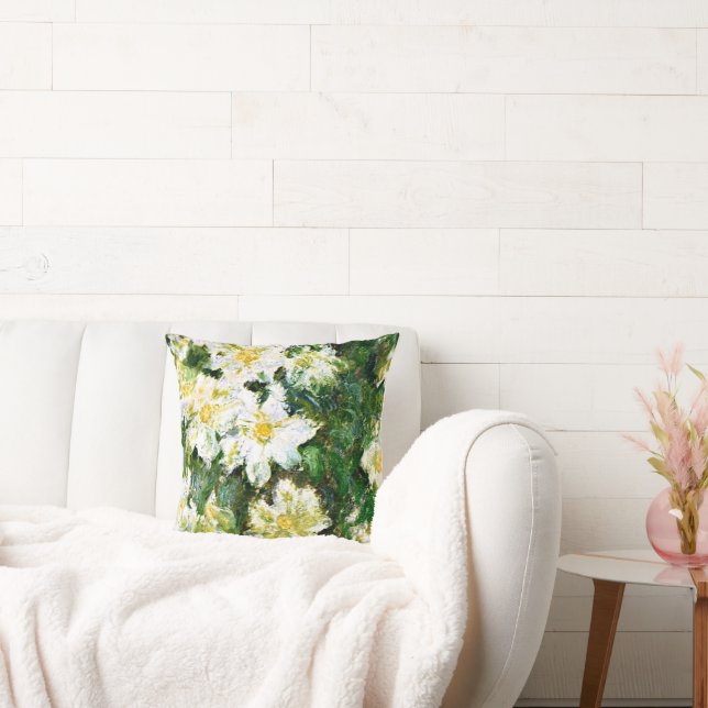 Coussin Clematis blanc par Claude Monet (Canapé)