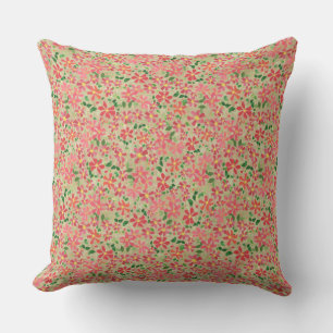 Coussin Clematis rose, rouge, Orange motif floral sur la f