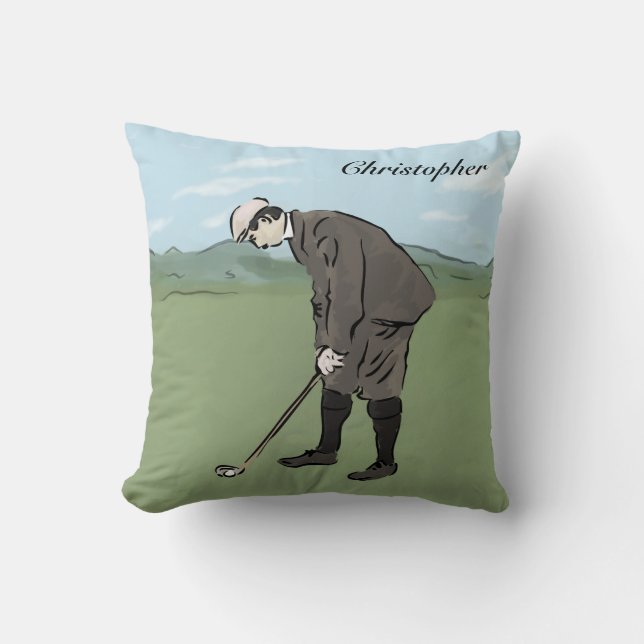 Coussin Clin de golf de style Vintage personnalisé (Recto)