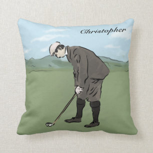 Coussin Clin de golf de style Vintage personnalisé