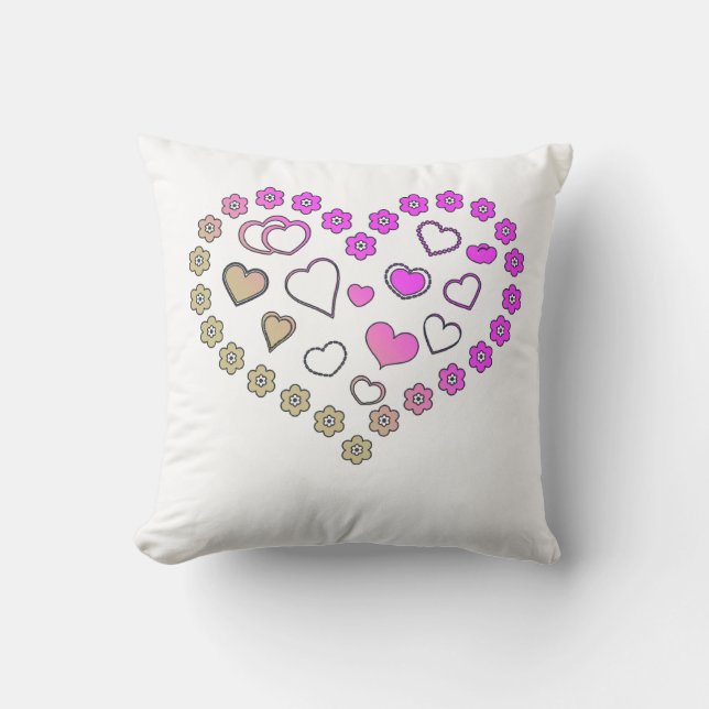 Coussin Clip Art Dégradé Rose et Or (Recto)