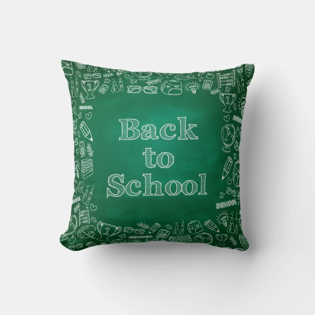 Coussin Clipart "Retour à l'école" à bord (Recto)