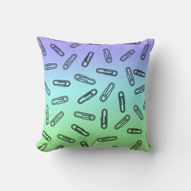 Coussin Clips papier sur arc-en-ciel (Recto)