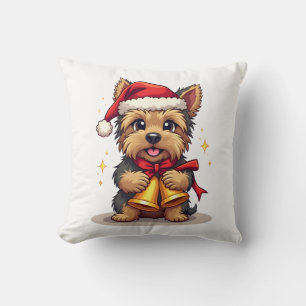 Coussin Cloche de Noël de Yorkshire Terrier