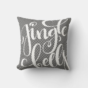 Coussin Cloches à Grelots Plaid Buffalo Noir et Blanc Tart