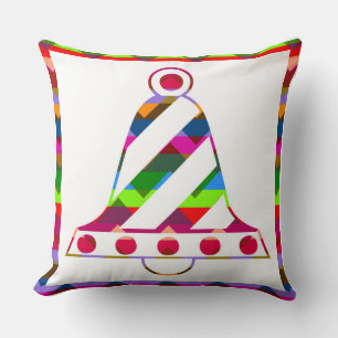 Coussin Cloches de Noël multicolores