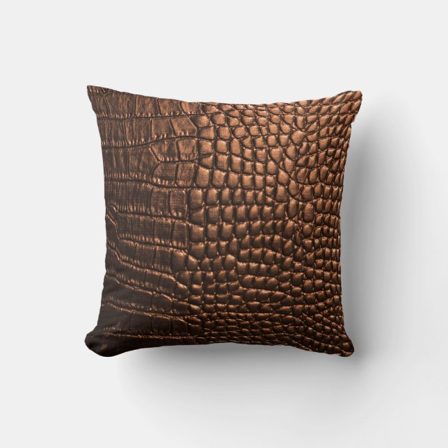 Coussin Closeup : crocodile texture cuir. (Recto)