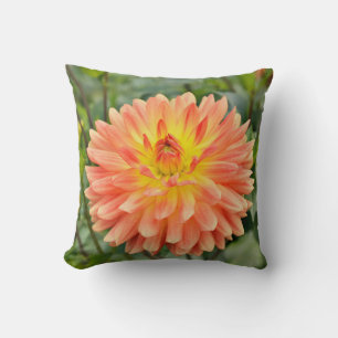 Coussin Closeuse de fleur Georgina rose et orange