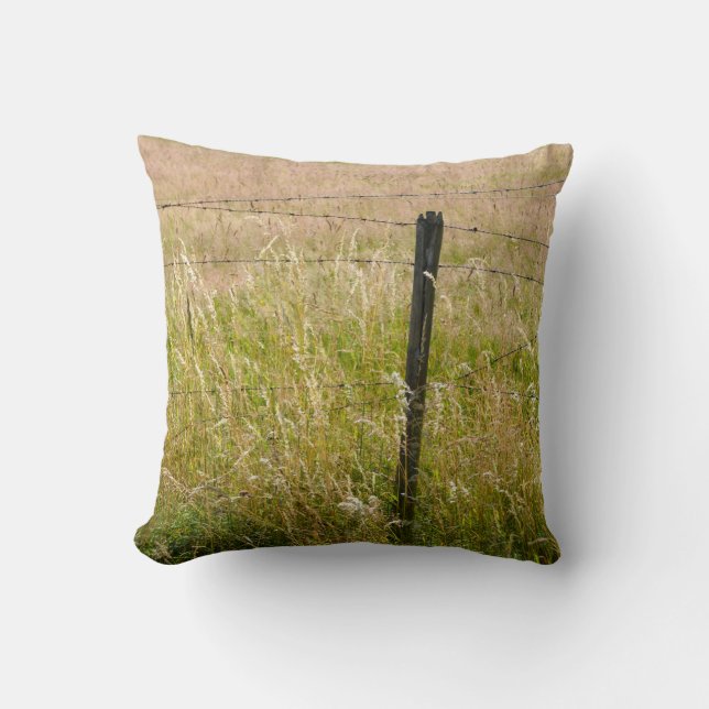 Coussin Clôture en fil de fer barbelé rouillé (Recto)