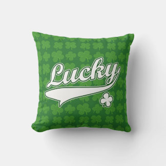 Coussin Clou à 4 feuilles vert/blanc