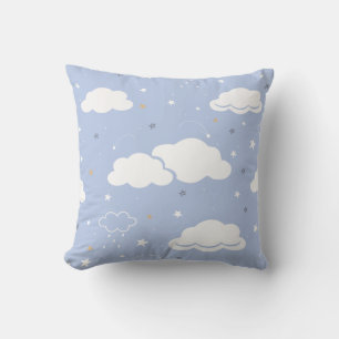 Coussin Cloud Bleu Doux Et Étoiles Motif
