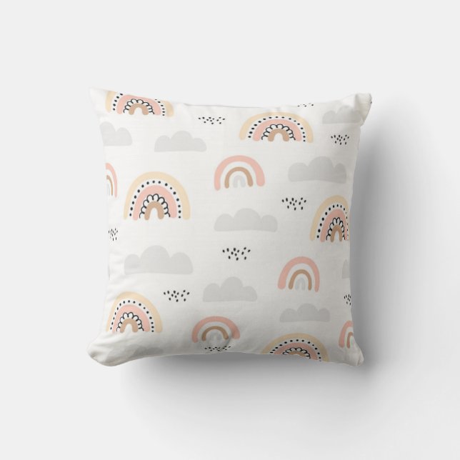 Coussin Clouds Pastel & Boho Rainbows Cushion (Recto)