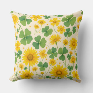 Coussin Clover et Motif de tournesol.Extérieur moderne