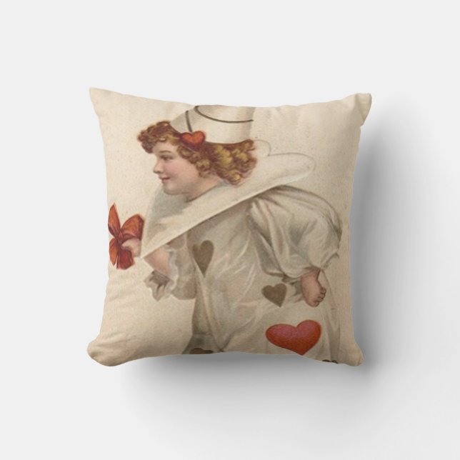 Coussin Clown Arlequin Cœur Saint-Valentin (Recto)