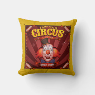 Coussin Clown Carnaval AJOUTER LE NOM Big Top Family Circu