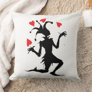 Coussin Clown Effrayant Jouant avec des Cœurs